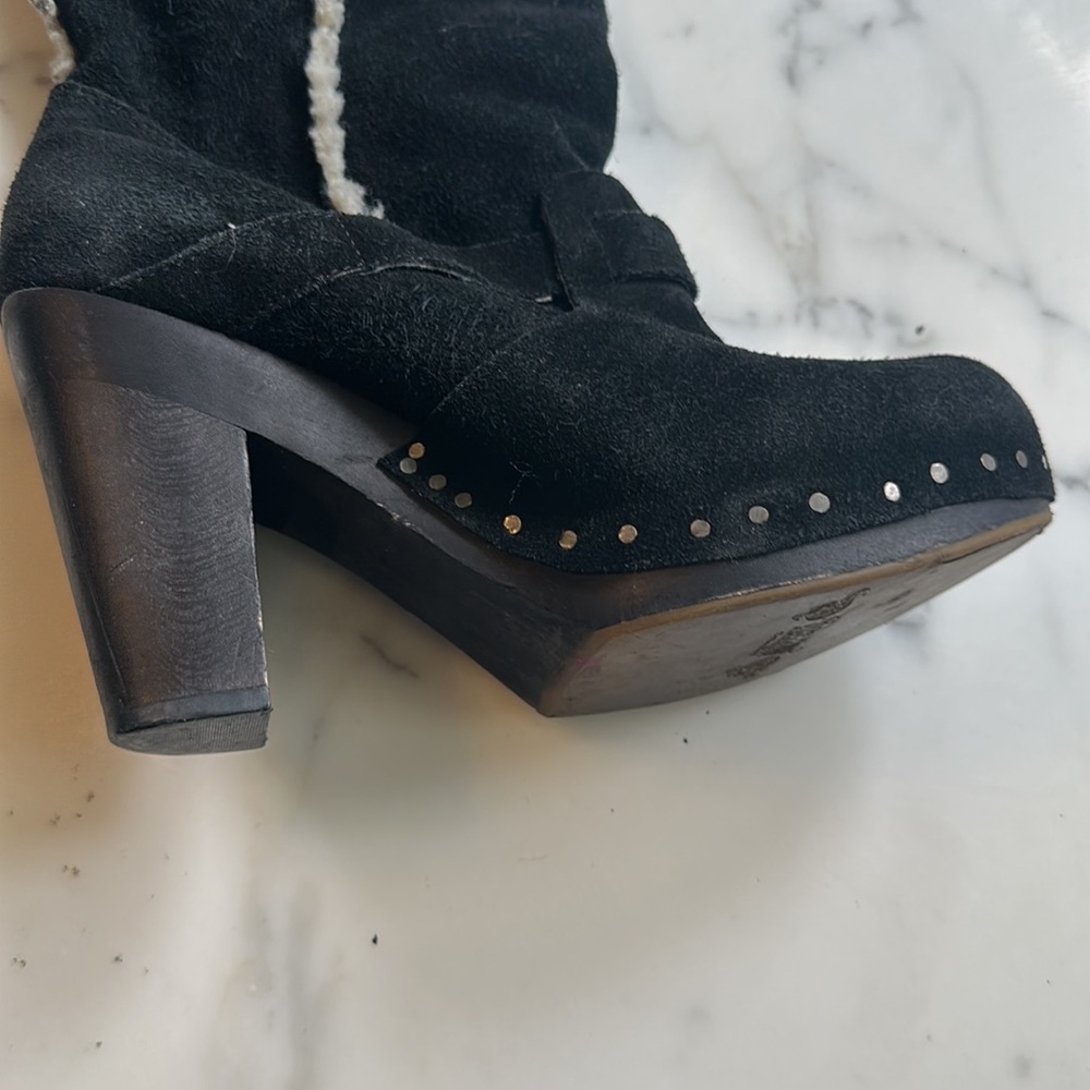 Nine West Vintage America distressed Suede & fleece Knee high boots! Size UK 4! - Picture 6 of 16